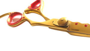 Gold and Pink Professional Barber Scissor (Offset handle)