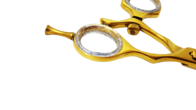 Gold Professional Barber Scissor (Swivel handle) - Image 3