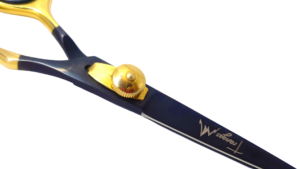 Gold & Black Professional Barber Scissor (Offset handle) Art # 3