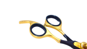 Gold & Black Professional Barber Scissor (Offset handle) Art #2