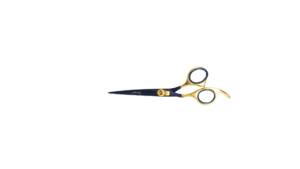 Gold & Black Professional Barber Scissor (Offset handle) Art #2