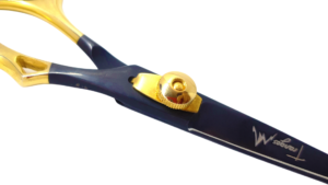 Gold & Black Professional Barber Scissor (Offset handle)