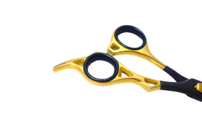 Gold & Black Professional Barber Scissor (Offset handle) - Image 4