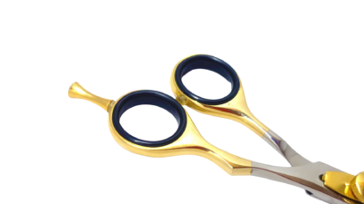 Chrome & Gold Professional Barber Scissor (Offset Handle) - Image 4