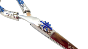 Chrome Blue Pearl Professional Barber Shears (Classic handle)