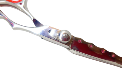 Chrome Pink Pearly Professional Barber Scissor (Offset Handle) - Image 4