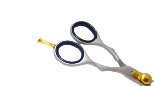 Matte Silver & Gold Professional Barber Scissor (Classic Handle)